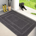 PURRUGS Dirt Trapping Door Mat 32" x 47", Non-Slip/Skid Machine Washable Entryway Rug, Dog Doormat, Super Absorbent Welcome Mat for Muddy Wet Shoes and Paws, Grey-Ruum Studio Home