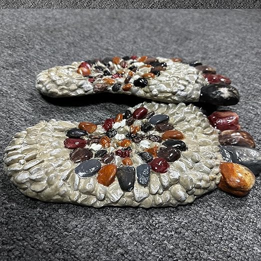 Outdooor Stepping Stones - Decorative Garden Stones for Patio, Deck, Garden or Sidewalk Faux Cobblestone Stepping Stones (Set of 2#B-Ruum Studio Home