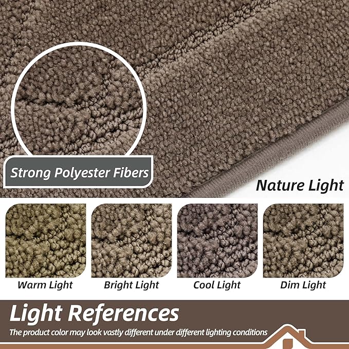 BEQHAUSE Dirt Trapper Door Mat 24" x 36", Doormat Non-Slip Entryway Rugs Washable, Dog Door Mat Stain Resistant and Absorbent Welcome Floor Mat for Front Back Door, Muddy Wet Shoes & Paws, Light Brown-Ruum Studio Home