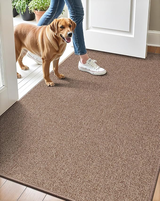 LUMI Indoor Door Mat 36"x56", Ultra Thin Low Profile Non-Slip Doormat for Home Entrance, Absorbent & Stain-Resistant Welcome Mats, Washable Entryway Mat for Front Door, Patio, Porch, Camel-Ruum Studio Home