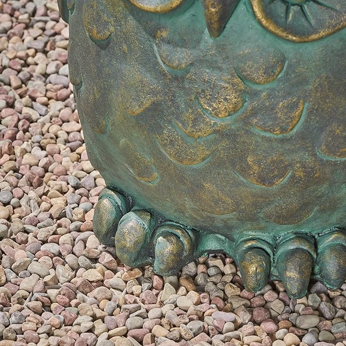 Christopher Knight Home Agnes Owl Garden Stool, Lightweight Concrete, Gold Patina Finish-Ruum Studio Home