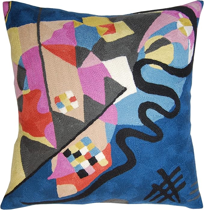 Wool Cotton Blend Abstract Flow Plush Pillow Cover - 18x18, Indoor and Outdoor-Ruum Studio Home