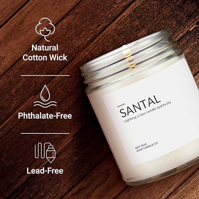 1OAK Soy Santal Candle (Santal) - Soy Wax Scented Candle - Candles for Home Scented - Long Burning Candles Premium - Hand-Poured (7oz.)-Ruum Studio Home