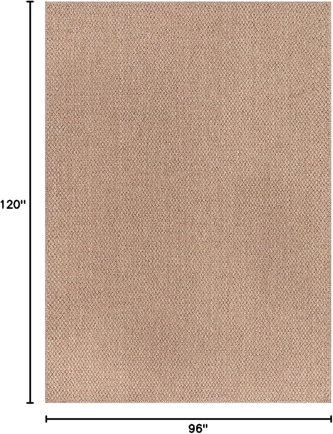 CAMILSON Easy Jute Rug 8x10, Indoor Outdoor Natural Color Farmhouse Area Rugs for Living Room Patio and Kitchen Rug, Solid Boho Woven Design, Easy-Cleaning, Washable Outside Carpet Alfombras (8 x 10)-Ruum Studio Home