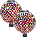 Sunnydaze 10-Inch Solar Gazing Ball for Garden - Glass Outdoor Gazing Globe - Summer Trellis - Set of 2-Ruum Studio Home
