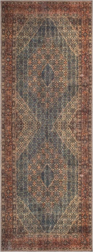 Keen Home Design 2x10 Rug - Machine Washable Runner Rug with Non-Slip Backing, Ideal for Hallway, Entryway, Kitchen, Laundry Room - Vintage, Easy Clean, Durable, Low Pile - (2'6" x 10')-Ruum Studio Home