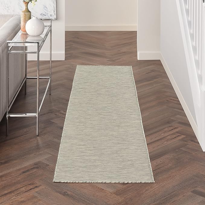 Nourison Positano Light Grey 2' x 6' Area Rug Easy Clean, Non Shedding, Bed Room, Living Room, Dining Room, Kitchen (6' Runner)-Ruum Studio Home