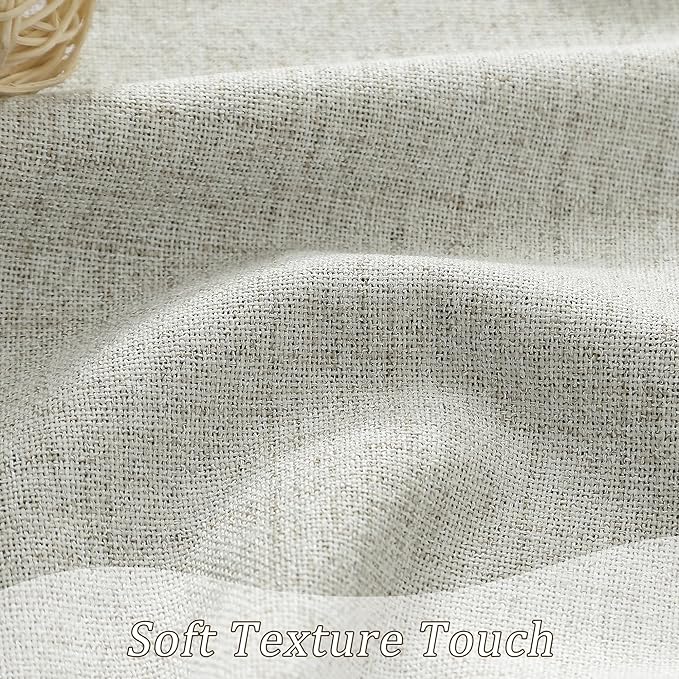 RAIN CITY Natural Blackout Door Curtains for Doorway 2 Panels Set,Back Tab Rod Pocket Curtains 80 Inches Long, Linen Burlap Textured Room Darkening Curtains for Bedroom Nursery 2 Panels 50x80-Ruum Studio Home