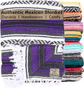 Del Mex Classic Mexican Blanket, Large Authentic Woven Falsa Throw (70"x50"), Artisan Southwest Décor for Beach, Yoga, Outdoors (Purple)-Ruum Studio Home