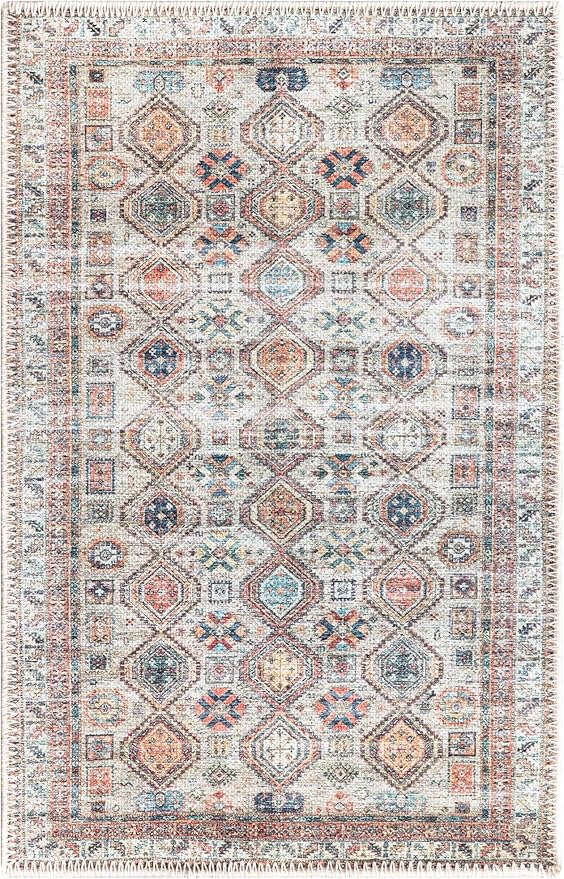 Keen Home Design 2x3 Rug - Machine Washable Entry Rug with Non-Slip Backing, Ideal for Enteryway, Kitchen, Bathroom, Laundry Room - Vintage, Easy Clean, Durable, Low Pile Rug - (2' x 3')-Ruum Studio Home