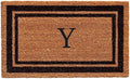 Calloway Mills 152963672Y Black Border 36" x 72" Monogram Doormat Letter (Y)-Ruum Studio Home