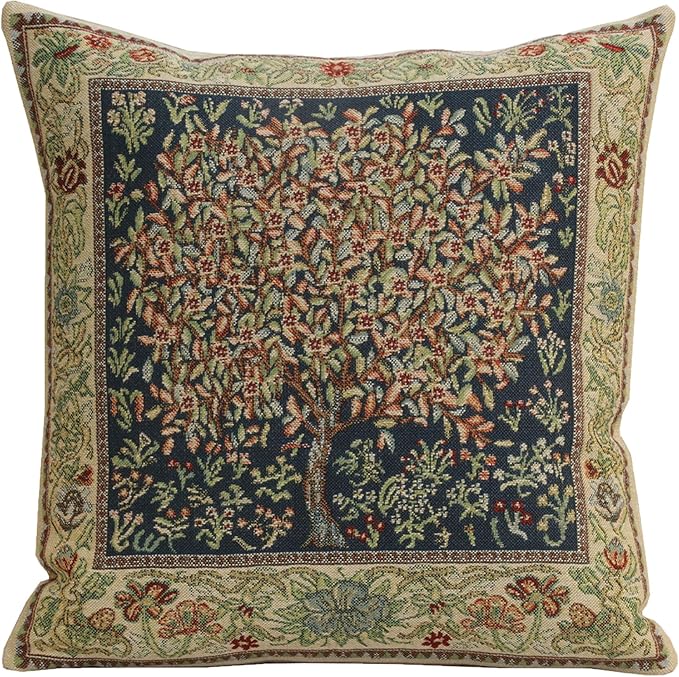 Charlotte Home Furnishings Throw Pillow Covers 16x16 in, Green Pastel Decorative Couch Pillow Cover, Boho Decor European Tapestry Cushion Cases, Living Room Cozy Home Decor, Jacquard Woven Soft Cotton-Ruum Studio Home