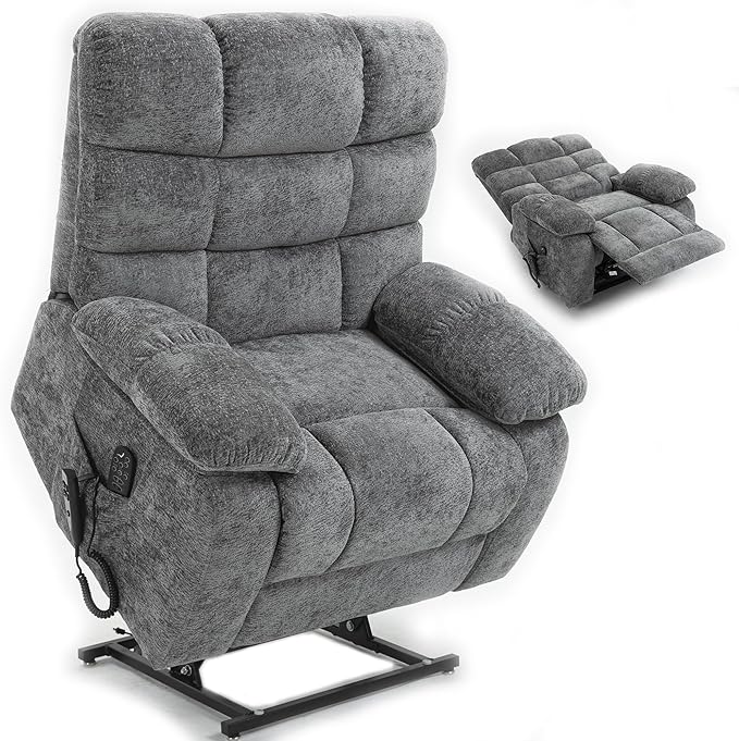 Lazy Boy Recliner Chair with Lumbar Heating ， Adjustment Power Lift Recliner Chair for Elderly/Big and Tall Recliners for People Up to 6'2"/350lb Range-Ruum Studio Home
