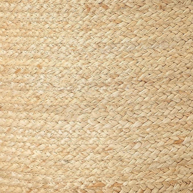 REDEARTH · Cylindrical Pouf Foot Stool Ottoman - Jute Braided Pouffe Poof Accent Sitting Footrest for Living Room, Bedroom, Nursery, Patio, Lounge & Other Rooms (Natural, 18"x18"x14")-Ruum Studio Home