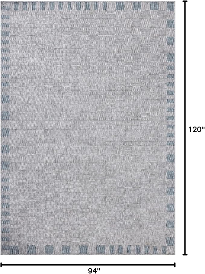 Loloi Amber Lewis Topanga Collection TOP-07 Silver/Blue 7'-10" x 10' Indoor/Outdoor Area Rug-Ruum Studio Home