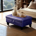 Ottoman Rectangular Storage Ottoman Bench, Faux Leather Footrest, Coffee Table, Stool Footstool with Hinged Lid for Living Room, Bedroom, Entryway, Blue, 28.5"x19"x17.5"-Ruum Studio Home