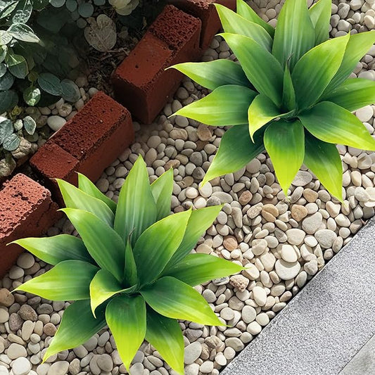 Fake Plants Artificial Agave Plants,Large UV Resistant Fake Agave Planters for Indoor and Outdoor Decorating Tropical Plant Succulents Greenery Indoor Decor((2Pack Light Green) 13.8"-Ruum Studio Home