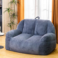 Giant Bean Bag Chair, Faux Fur Bean Bag Chair for Adults, Fluffy and Comfy Bean Bags with Filler, Big Bean Bag Sofa Chair for Reading, Gaming, Stuffed High-Density Foam, Grey-Ruum Studio Home