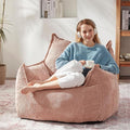 Giant Bean Bag Chair Sofa for Adults Teens, Comfy Corduroy Large Bean Bag Chairs with Armrests for Bedroom Living Room, Adult BeanBag Lazy Sofa Couch Chairs with Filler Included-Ruum Studio Home