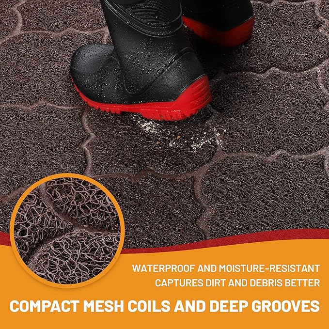 Cosyearn Door Mat, Front Door Mat, 46x35, Welcome Mats for Entryway,Garage,High Traffic Areas, Jumbo Size, Doormat Entrance, Waterproof Mat, Easy Clean, Outdoor Indoor Floor Mat,Non Slip (Brown)-Ruum Studio Home
