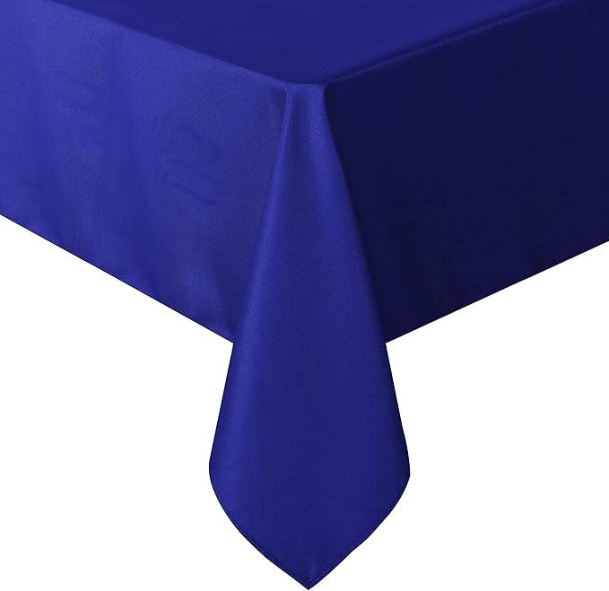 sancua Rectangle Tablecloth - 60 x 84 Inch - Stain and Wrinkle Resistant Washable Polyester Table Cloth, Decorative Fabric Table Cover for Dining Tables, Buffet Parties and Camping, Blue-Ruum Studio Home