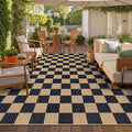 Lahome Checkered Easy Jute Rug, 9x12 Area Rug for Living Room Indoor Outdoor Carpet, Farmhouse Neutral Non Slip Non Shedding Stain Resistance Floor Carpet for Patio Dining Room Backyard-Ruum Studio Home