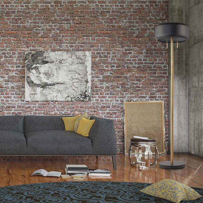 GLOBE Electric 67346 Novogratz x Floor Lamp, Dark Gray-Ruum Studio Home
