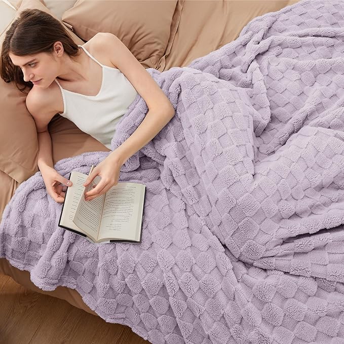 Bedsure GentleSoft California King Blanket for Bed - Super Soft Cozy Blankets for Women Men Girls, Large Fuzzy Fleece Throw for Bedroom Decor, Lavender Fog, 102x96 Inches-Ruum Studio Home