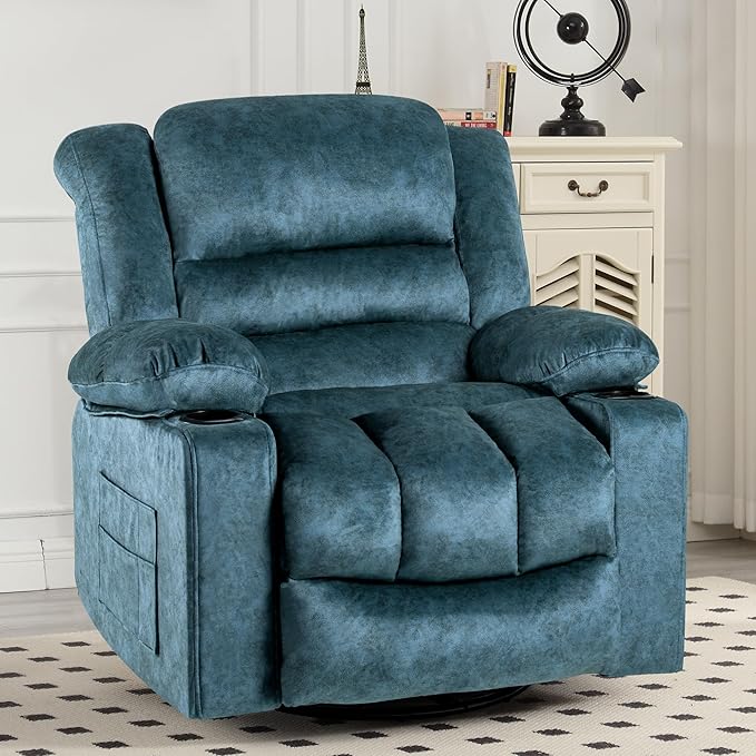 Recliner Chair Rocker Modern Ergonomic Lounge 360 Degree Swivel Single Sofa Seat Living Room Lounge Recliners on Clearance Foam Filling-Ruum Studio Home