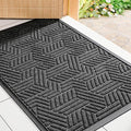 Mibao Front Door Mat Outside Entrance, Durable Outdoor Indoor Mat, Low Profile Heavy Duty Doormat, Non-Slip, Traps Dirt and Moisture, Easy Clean Patio Porch Entryway Mat, 17" x 29.5", Grey-Ruum Studio Home