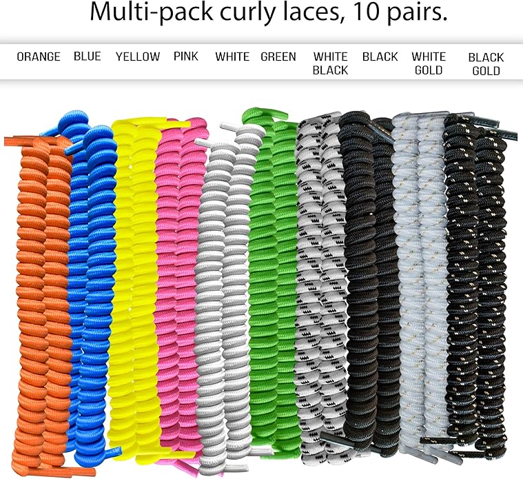 FOOTMATTERS Curly No Tie Shoe Laces - Elastic Spring Laces-Ruum Studio Home