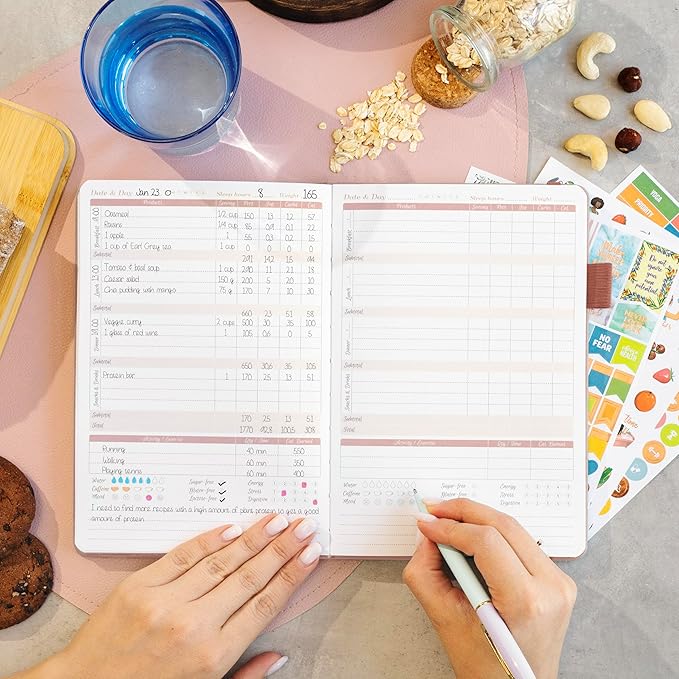 GoGirl Food Journal & Wellness Planner –– Diet & Fitness Diary – Nutrition Journal with Meal, Exercise & Weigh Loss Tracker, A5 (Rose Gold)-Ruum Studio Home