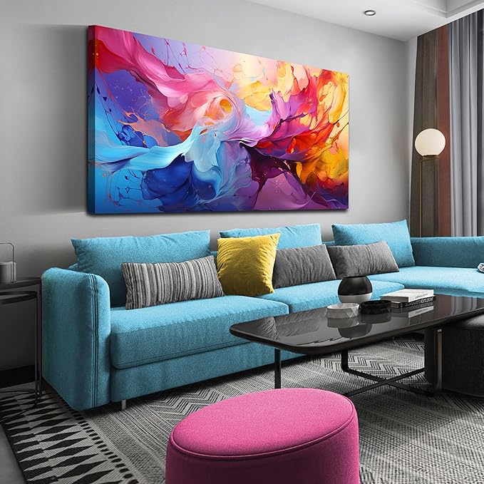 GUGIKA Abstract Wall Art for Living Room, Colorful Canvas Wall-Art for Bedroom, Print, 29x59 Inches-Ruum Studio Home