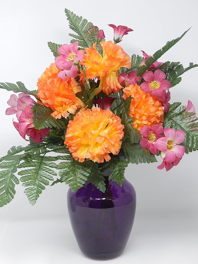 Floral Supply Online - 8" Rose Vase and Flower Guide Booklet - Decorative Glass Flower Vase for Floral Arrangements, Weddings, Home Decor or Office. (Purple)-Ruum Studio Home