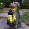 Dog Garden Statue Outdoor Décor with Solar Lights Lantern,Dog Solar Light Figurines Outside Decorations for Yard，Lawn ,Patio, Balcony, Unique Housewarming Gifts-Ruum Studio Home