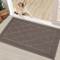 BEQHAUSE Dirt Trapper Door Mat 20" x 32", Doormat Non-Slip Entryway Rugs Washable, Dog Door Mat Stain Resistant and Absorbent Welcome Floor Mat for Front Back Door, Muddy Wet Shoes & Paws, Light Brown-Ruum Studio Home