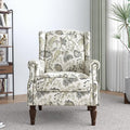 Lumibee Wingback Accent Chair,High Back Floral Armchairs in Fabric,Comfy Upholstered Reading Single Sofa Chair with Solid Wood Legs for Living Room,Bedroom,Office-Plants Beige-Ruum Studio Home