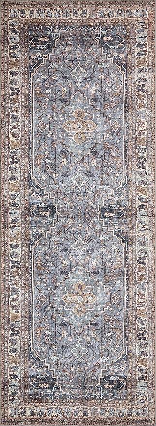 Keen Home Design 2x12 Rug - Machine Washable Runner Rug with Non-Slip Backing, Ideal for Hallway, Entryway, Kitchen, Laundry Room - Vintage, Easy Clean, Durable, Low Pile - (2'6" x 12')-Ruum Studio Home