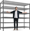 REIBII 83" H Storage Shelves 3840LBS Metal Shelving Unit 6 Tier Wire Shelving Commercial Adjustable Garage Shelving Heavy Duty for Storage Rack for Pantry, Garage, Kitchen, 83" H x 55.5" W x 18" D-Ruum Studio Home