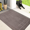 PURRUGS Dirt Trapping Door Mat 24" x 35.5", Non-Slip/Skid Machine Washable Entryway Rug, Dog Doormat, Super Absorbent Welcome Mat for Muddy Wet Shoes and Paws, Grayish Brown-Ruum Studio Home