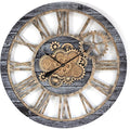 The Gears Clock 36'' Inch Real Moving Gear Wall Clock Vintage Industrial Oversized Rustic Farmhouse (Vintage Carbon Grey and Bronze)-Ruum Studio Home