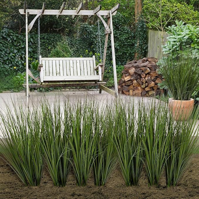 48PCS Fake Plants Artificial Wheat Grass Greenery Plastic Plants Fake Grass Artificial Plants for Outdoor Decor Artificial Grass Plant with Greenery Stems for Indoor Home Decoration 26.4"-Ruum Studio Home