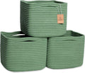NaturalCozy Storage Cubes 9”x9”x7”Cotton Rope Woven Baskets for Organizing 3-Pack | 9 Inch Cube Storage Bin | Small Basket for Shelf Nursery, Pantry, Decorative Plant, Bathroom Closet, Toy Gift-Ruum Studio Home
