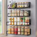 4 Pack Magnetic Spice Rack for Refrigerator, Magnetic Shelf Fridge Organizer for Kitchen Storage, Black-Ruum Studio Home