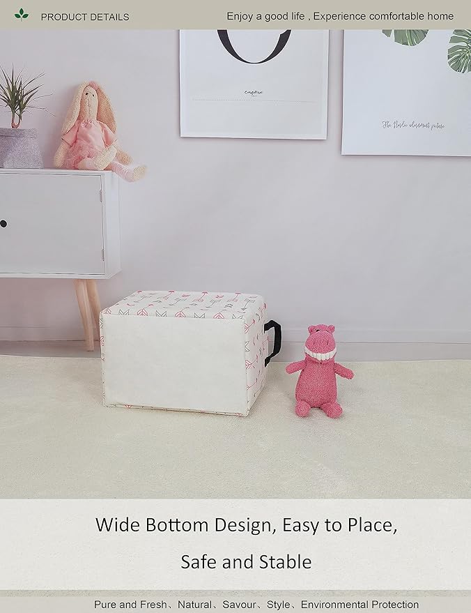 Rectangular Folding Laundry Basket,waterproof Canvas Basket,gift basket,Suitable for children's room,Office,Clothes,Toys Storage (Pink Arrow)-Ruum Studio Home