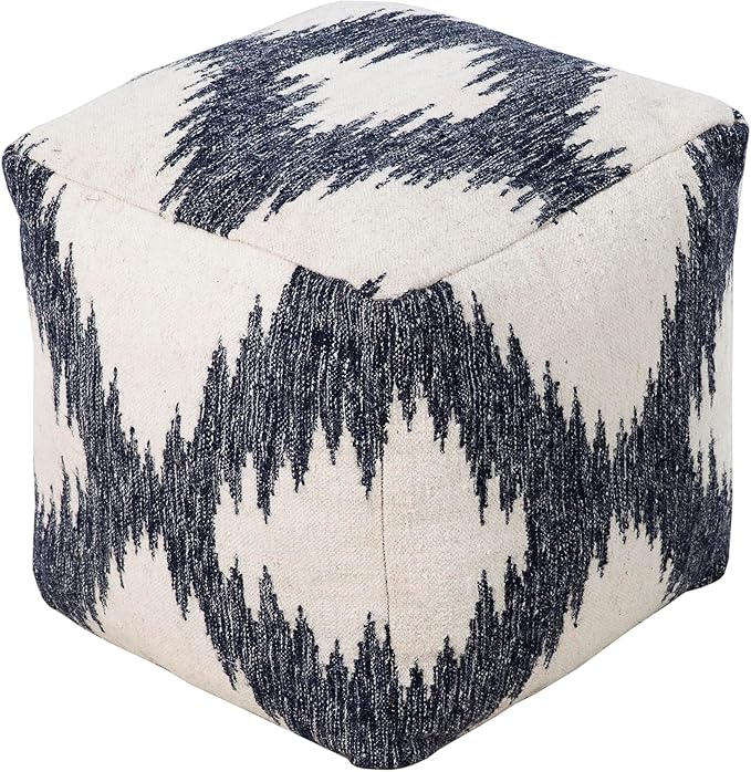 Mark&Day Pouf Ottoman, Grobriedenthal Modern Navy Cube Pouf Foot Rest for Living Room, Bedroom and Boho Home Decor (18"x18"x18")-Ruum Studio Home