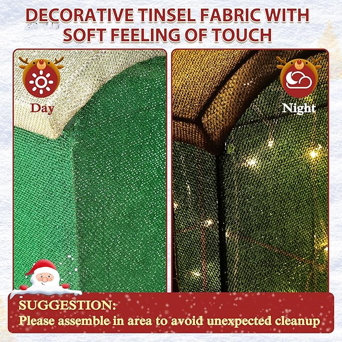 5FT Light-Up Christmas Train Decor with 170 LED Lights, 3D Pre-Lit Train Set with Gift Box and Christmas Tree for Xmas Decoration, Freestanding Glittered Holiday Display for Outdoor, Indoor-Ruum Studio Home