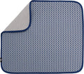 S&T INC. Dish Drying Mat, 16” x 18”, Absorbent Microfiber Kitchen Counter Mat, Dish Drying Pad for Dishes, Utensils, Pots and Pans, Large, Blue Stockinette-Ruum Studio Home