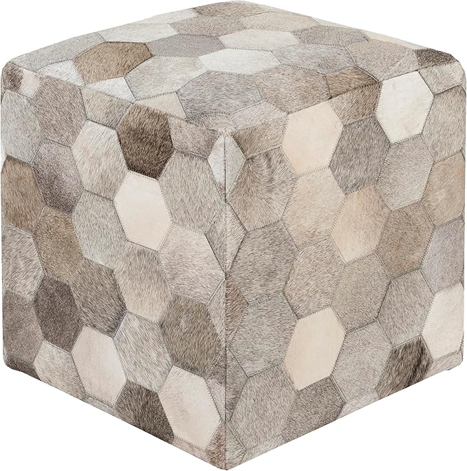 Mark&Day Pouf Ottoman, Gutenstein Rustic Ivory Cube Pouf Foot Rest for Living Room, Bedroom and Boho Home Decor (18"x18"x18")-Ruum Studio Home