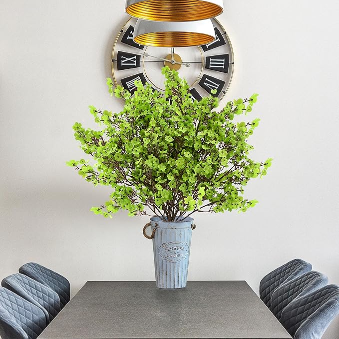 Sggvecsy 10 Pcs Babys Breath Artificial Flowers Gypsophila Bouquets Bulk Real Touch Fake Silk Flowers for Home Wedding DIY Floral Arrangement Kitchen Table Centerpiece Festival Decoration (Green)-Ruum Studio Home